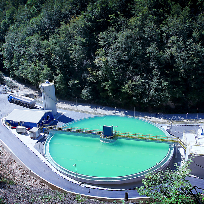 Wastewater treatment plant at Ellatzite mine.
