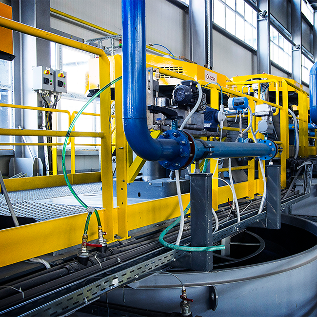 Flotation machine located in the flotation shop at the Flotation Complex.