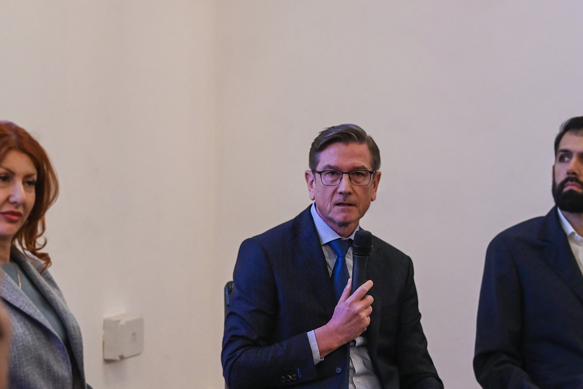 Доминик Хамерс на форума „ESG и енергийна ефективност при недвижимите имоти и строителството“.